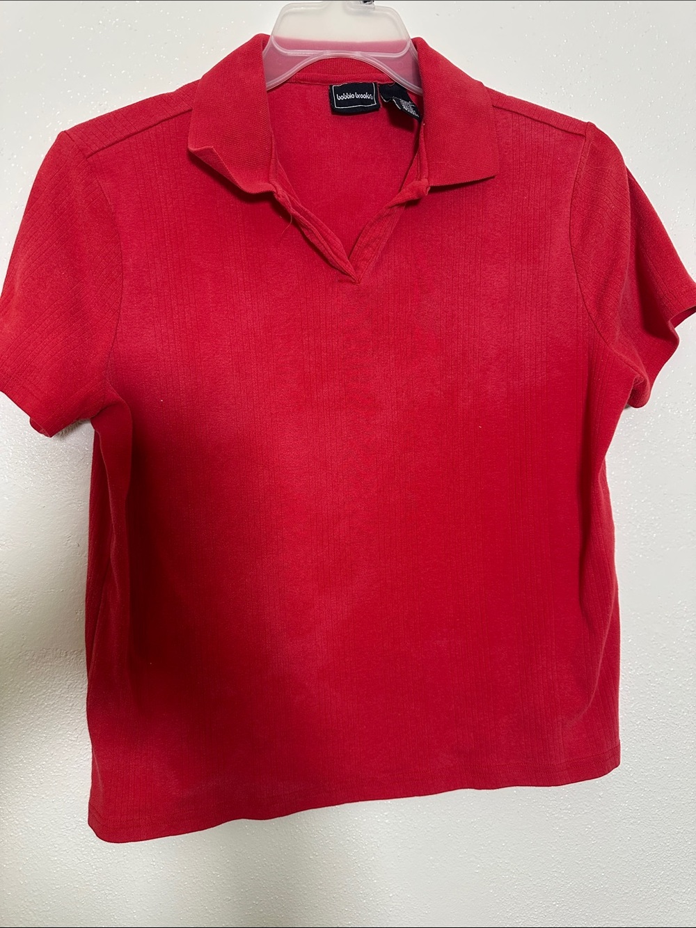 Bobbie Brooks Red Short-Sleeve Polo Tee